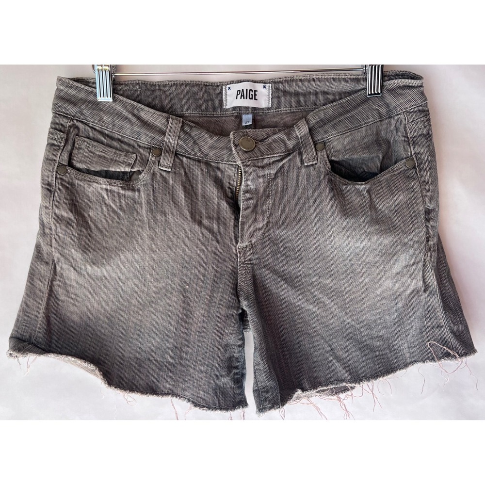 Paige Jimmy Jimmy Gray Wash Denim Jean‎ Shorts Womens Size 27